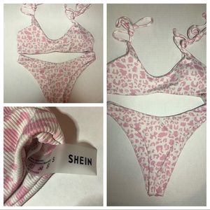 SHEIN, Pink and White, Bikini